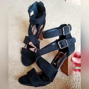 Black strappy heels